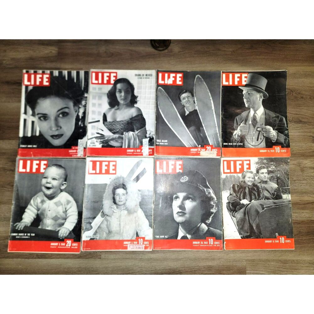 Vintage LIFE magazine WWII Era 1939, 1940, 1942, 1944, 1949, 1949, 1950, 1951,